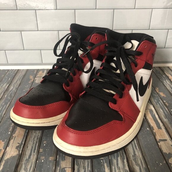 Nike Air Jordan 1 Mid Chicago Black Toe Men\'s Shoes US Sz 9 main image 11